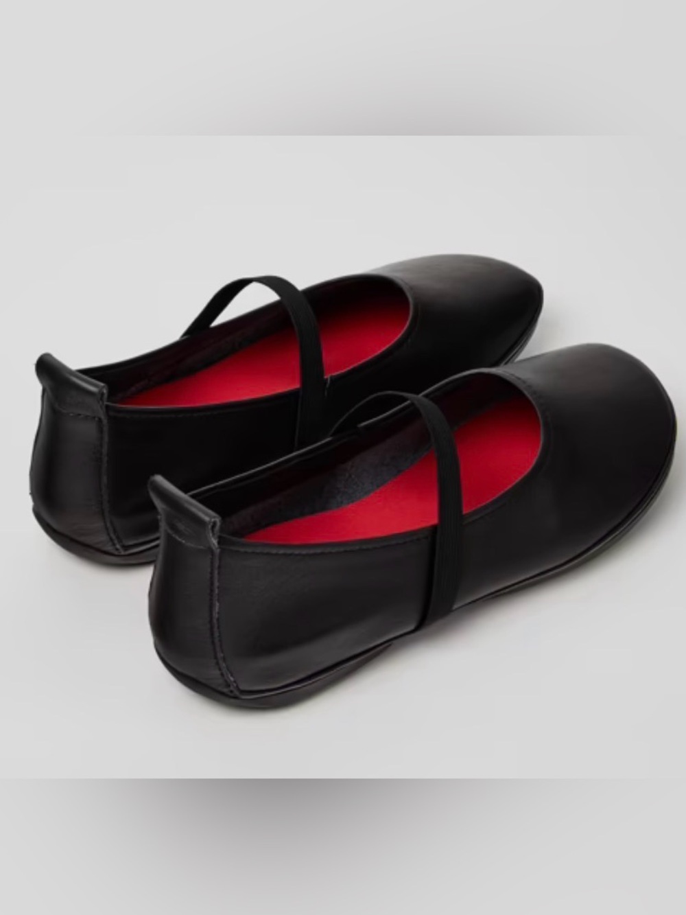 Camper Right Nina Black Leather Ballerina Flats Size 8.5 NWOB